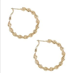 Amber Sceats Textured Hoop Earrings -- Gold